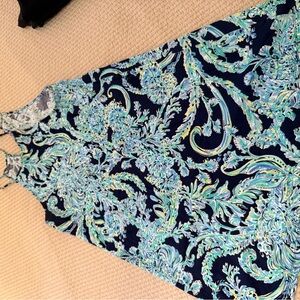 Lilly Pulitzer Blue and Green Patterned Dress